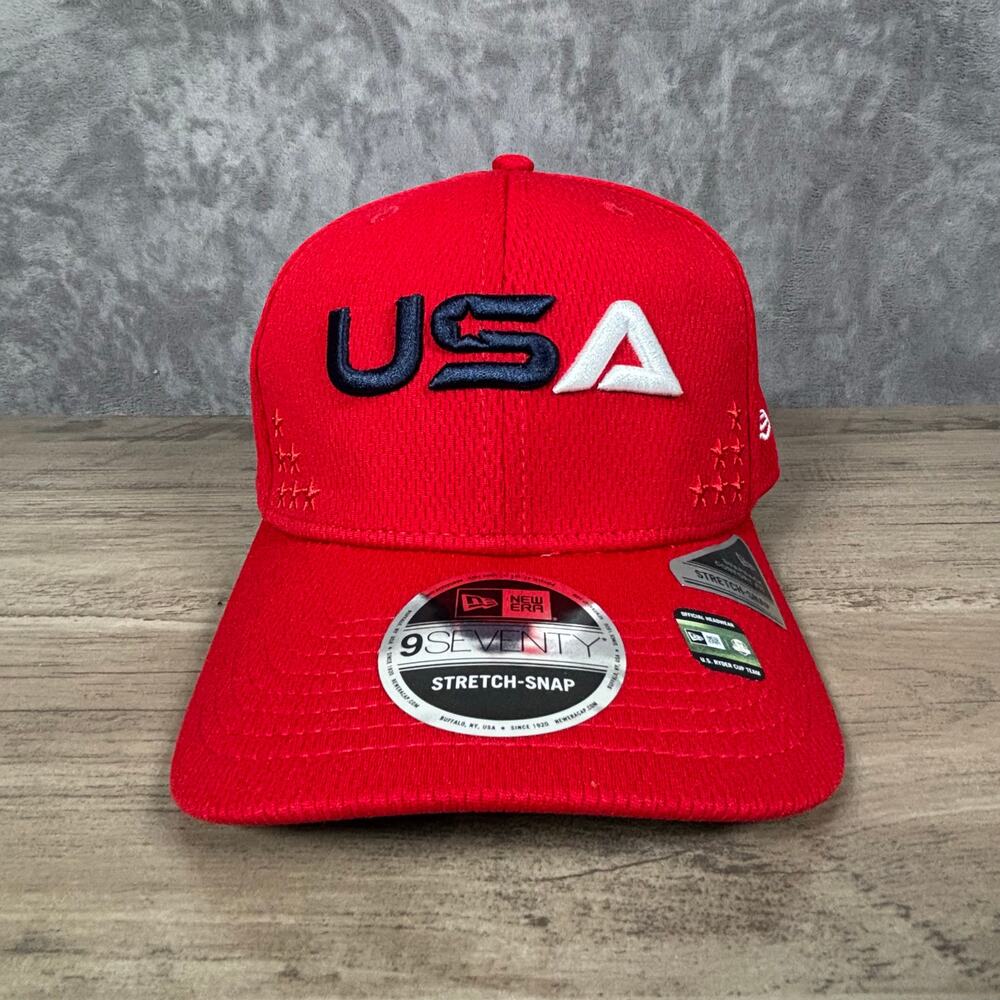 New Era 9Seventy USA Ryder Cup 2025 Stretch Snapback Hat Red NWT